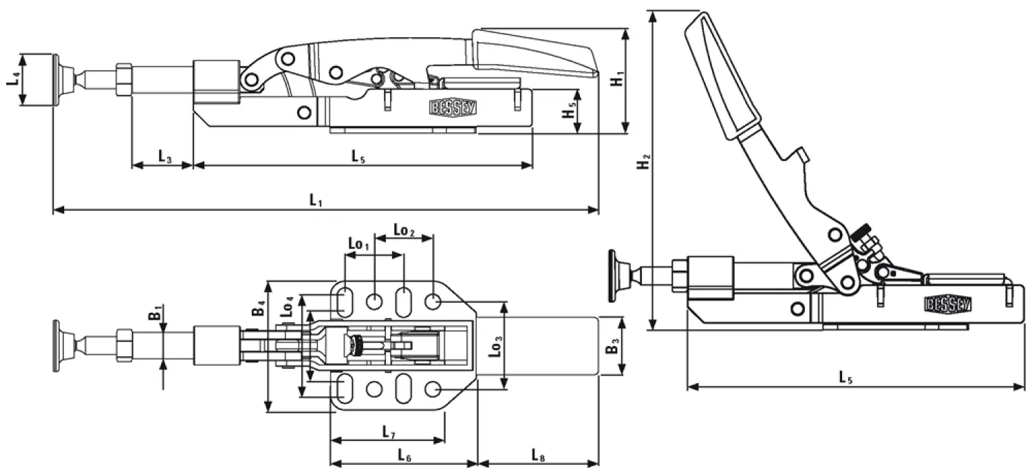 Bessey STCIHH25 Schuifstangspanner - 2500N thumbnail 3