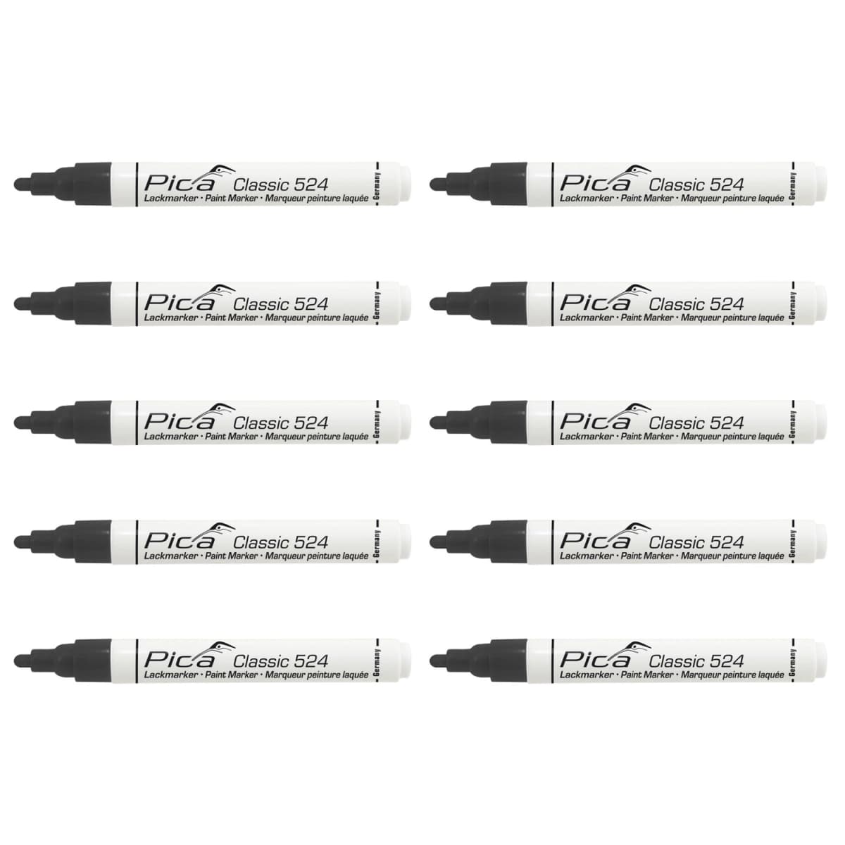 Pica 524/46 Lakmarker - Rond - Zwart - 2-4mm (10st)