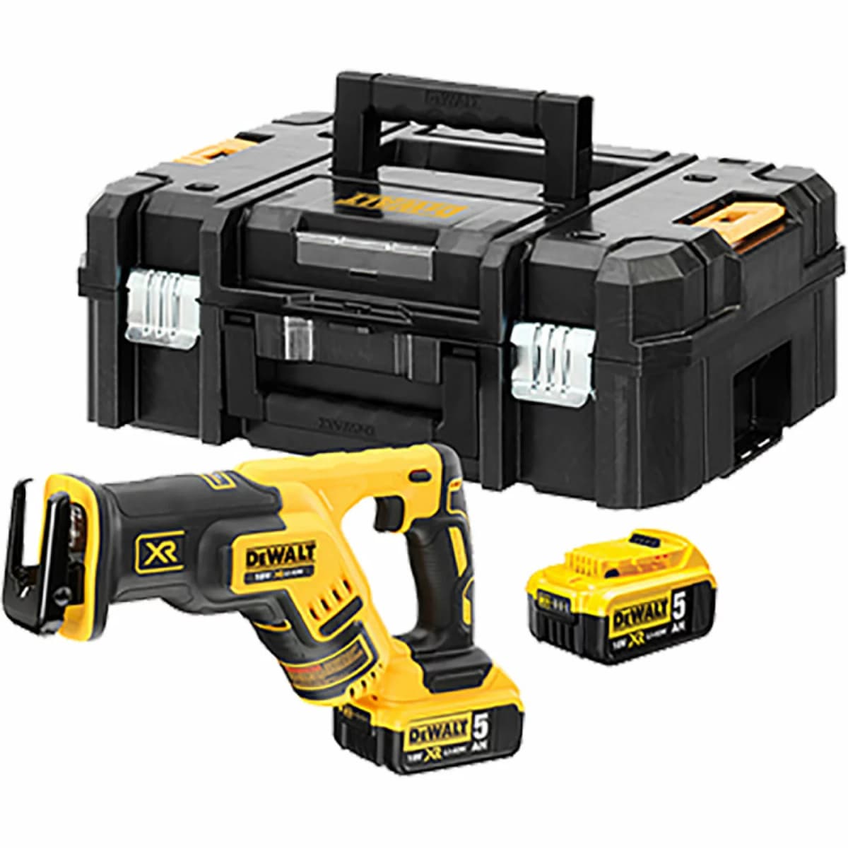 DeWALT DCS367P2 18V Li-ion XR Accu Reciprozaag Set (2x 5.0Ah) In TSTAK - Koolborstelloos