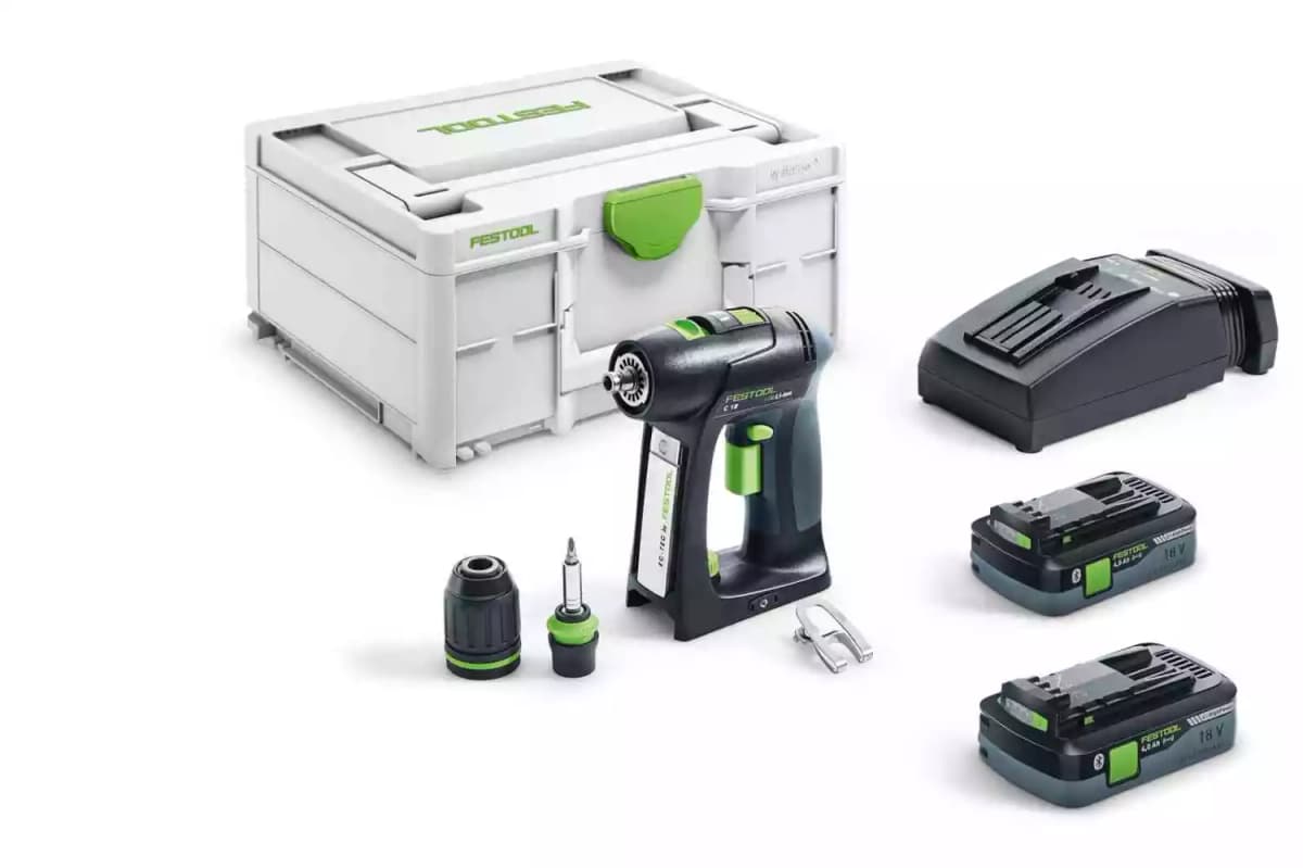 Festool C 18 HPC4,0 I-Plus 18V Li-Ion Accu Schroefboormachine Set (2x 4,0Ah) In Systainer - 45Nm - 40mm - Koolborstelloos
