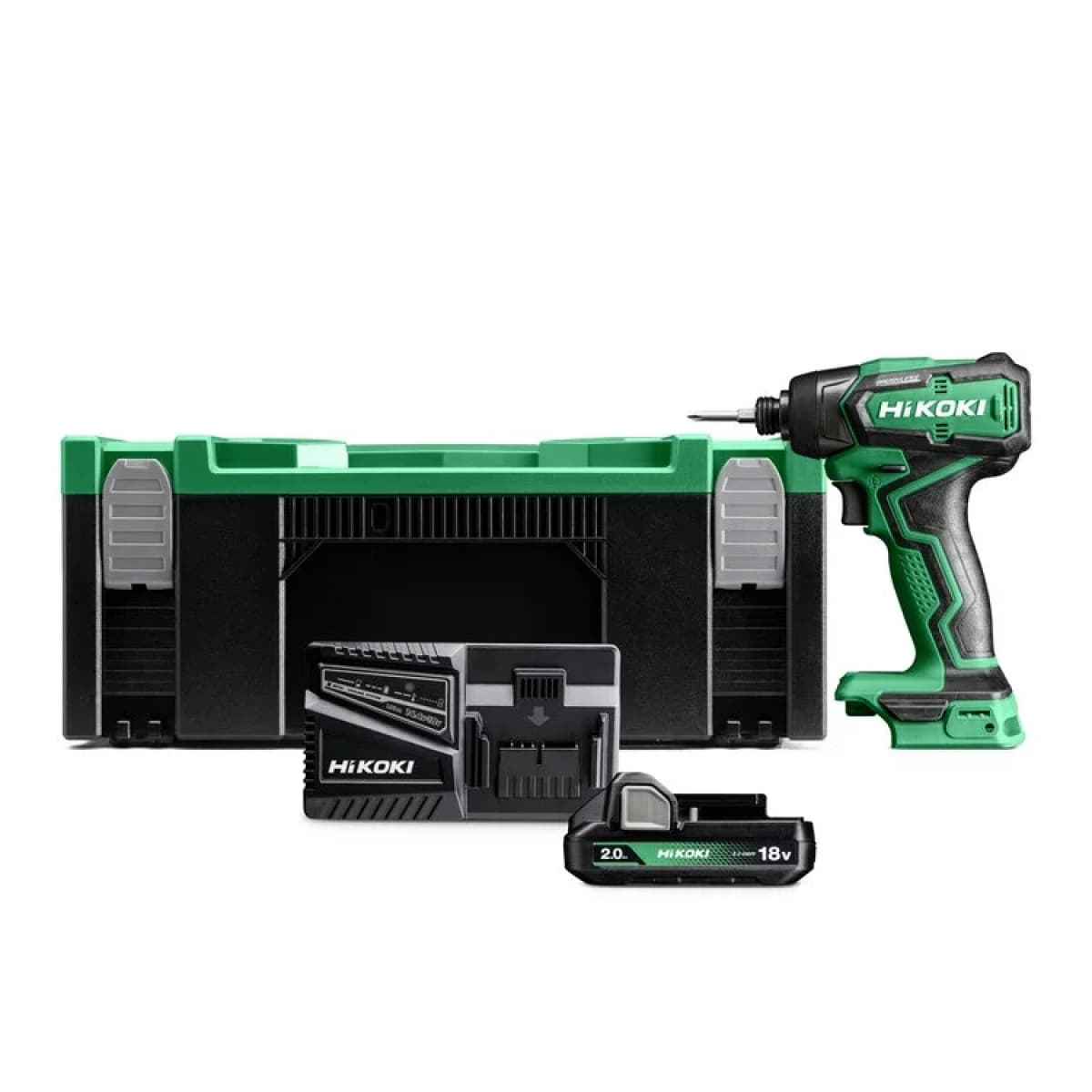 HiKOKI WH18DDWRZ 18V Li-ion Accu Slagschroevendraaier Set (2x 2,0Ah Accu) In HSC II - 140Nm - 1/4"- Koolborstelloos