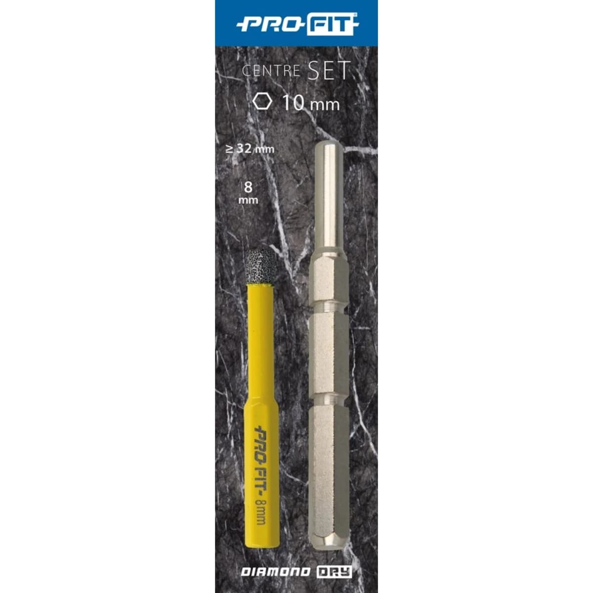 ProFit DDC2DDSET Click&Drill'Heavy Duty'Geleidepen Met 8mm Diamond Dry Boor