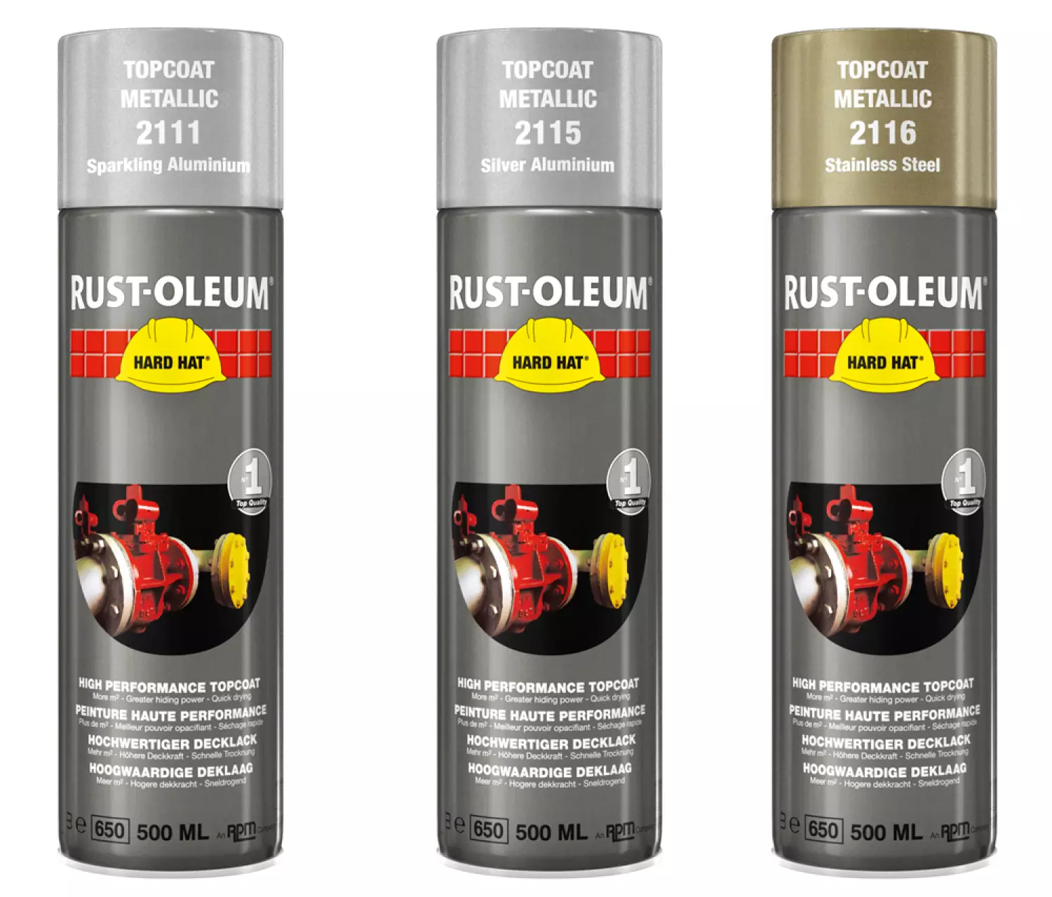 Rust-Oleum Spuitbus Topcoat Spray Metallic - Aluminium - 0,5L thumbnail 4
