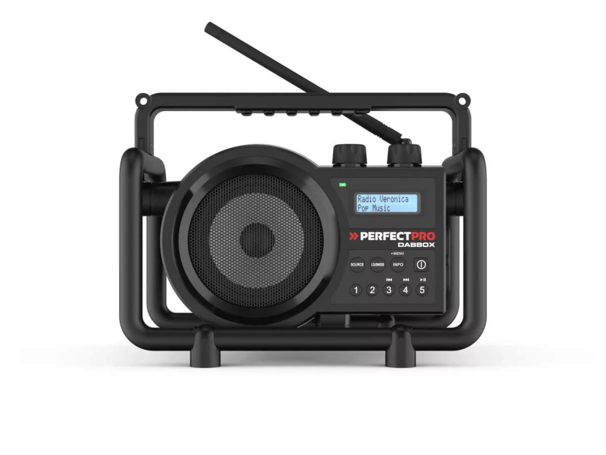 PerfectPro DBX3 DABBOX Bouwradio - FM RDS / DAB+ - AUX-in - Bluetooth - Werkt Op Netstroom En Batterij
