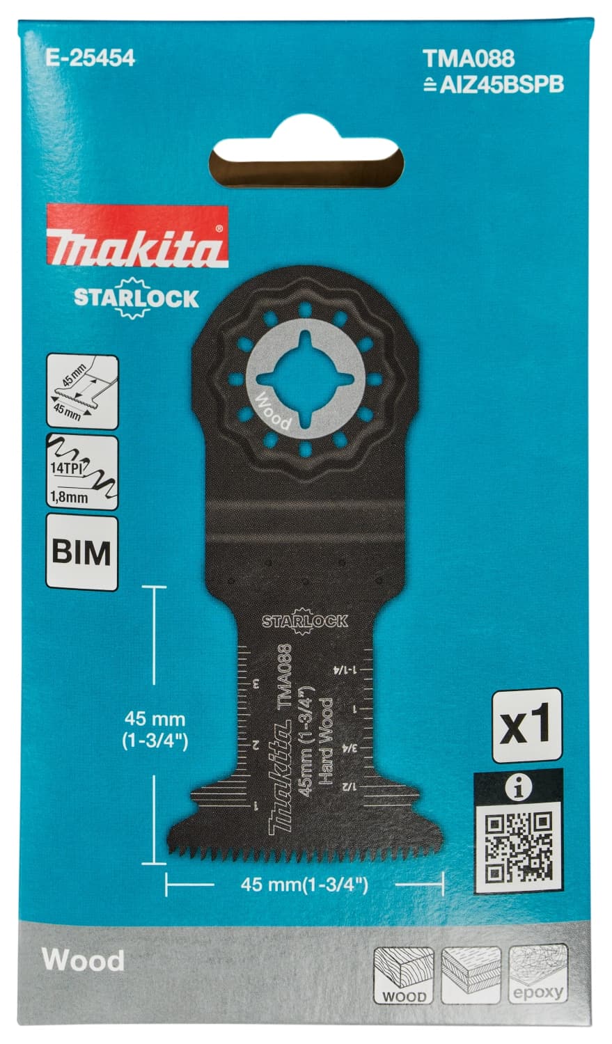 Makita E-25454 TMA088 Invalzaagblad 45x45mm - Hardhout (1st) thumbnail 3