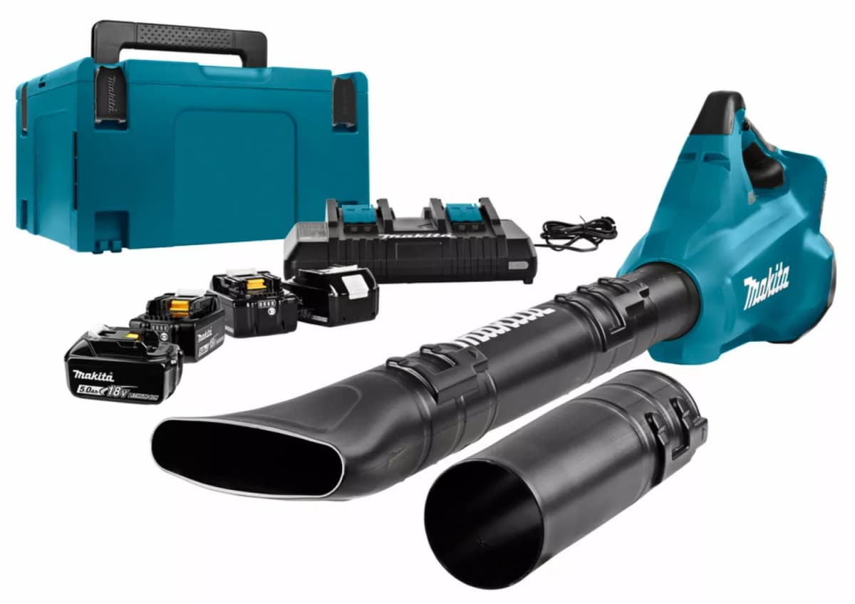 Makita DUB362PT4J 2x18V Li-Ion Accu Bladblazer Set (4x 5,0Ah) - Koolborstelloos