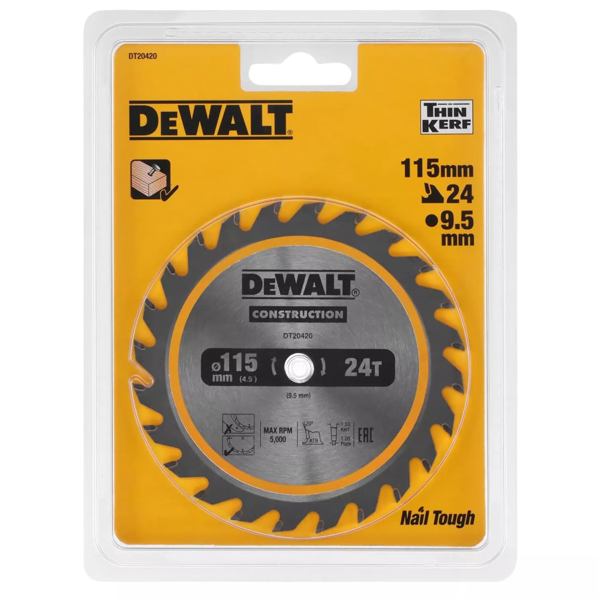 DeWALT DT20420 Cirkelzaagblad CZB 115x10x24t - 1,65mm Voor DCS571 thumbnail 2