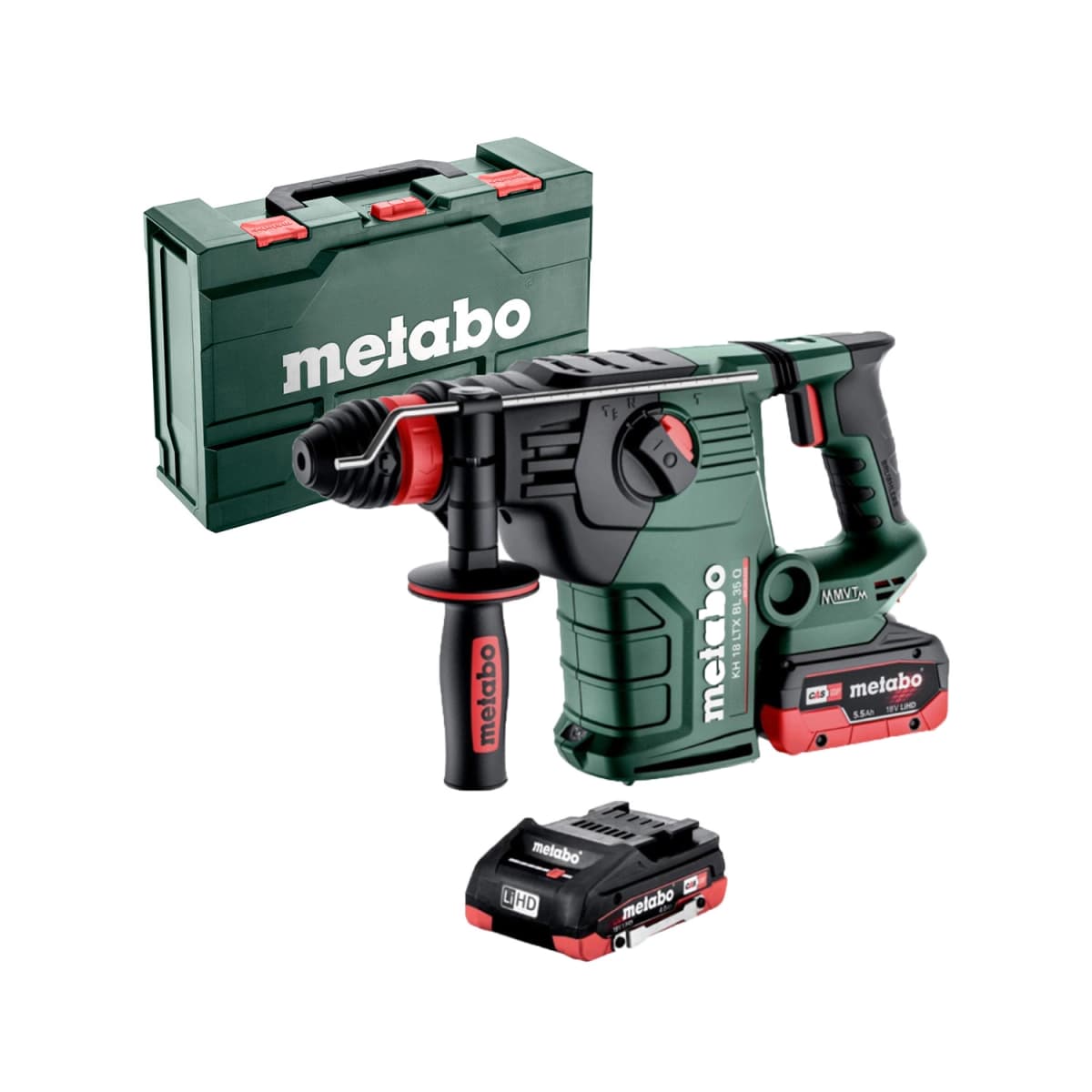 Metabo KH 18 LTX BL 35 Q 18V Li-ion Accu Combihamer Set (2x 8.0Ah Accu) In MetaBox - 4.2J