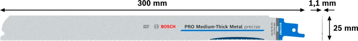 Bosch PRO S1237BEF Medium-Thick Precise Reciprozaagblad - 300mm - Metaal (5st) thumbnail 2