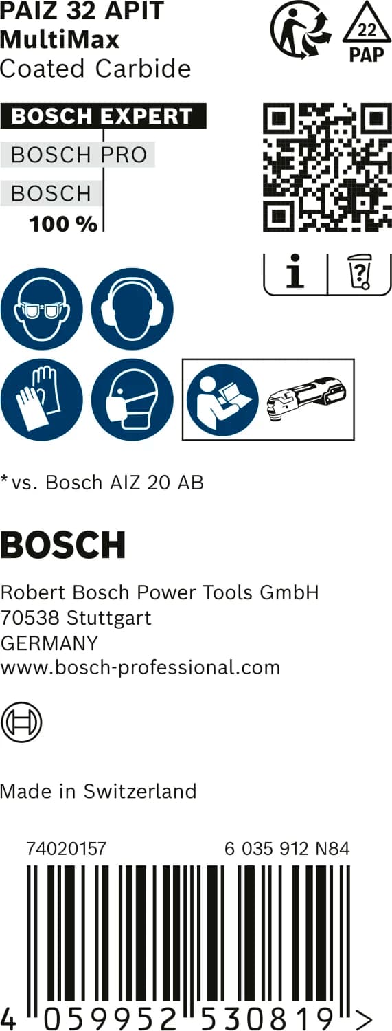 Bosch 2608900029 EXPERT StarlockPlus CoatedCarbide Invalzaagblad PAIZ 32 APIT Carbide - Multi Materiaal - Curved-Tec - 32x50mm (10st) thumbnail 3
