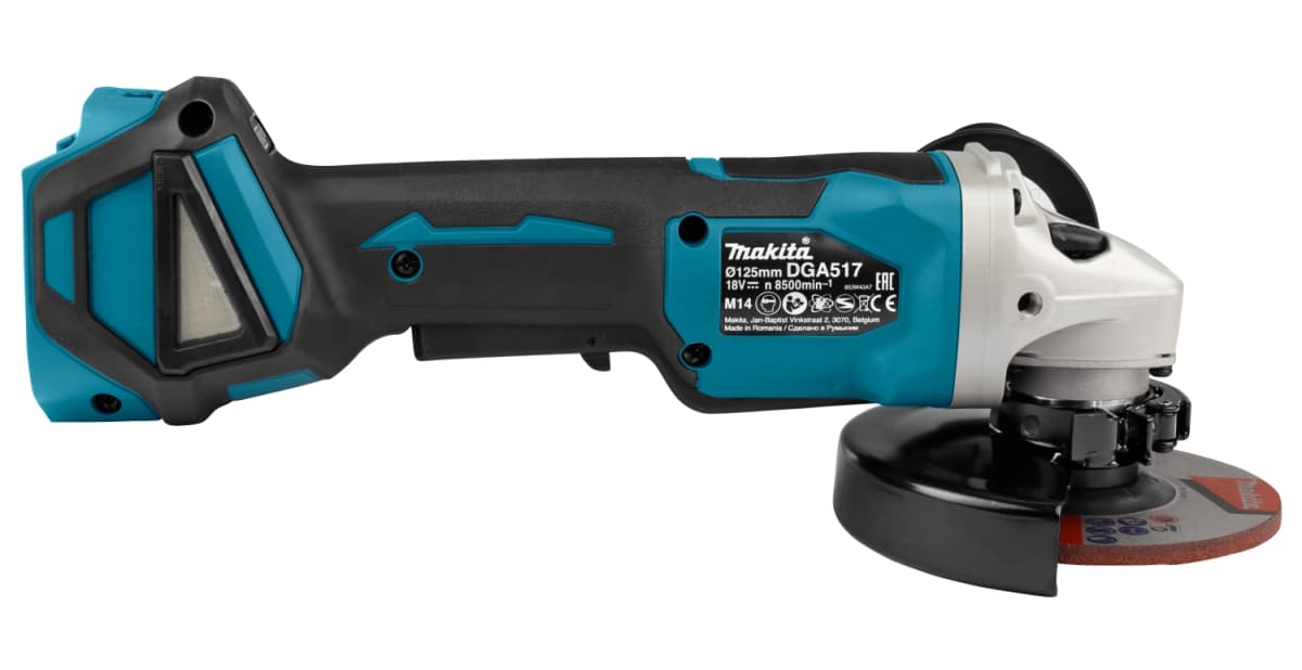 Makita DGA517Z 18V Li-Ion Accu Haakse Slijper Incl. ADT Body - 125mm - Koolborstelloos thumbnail 4