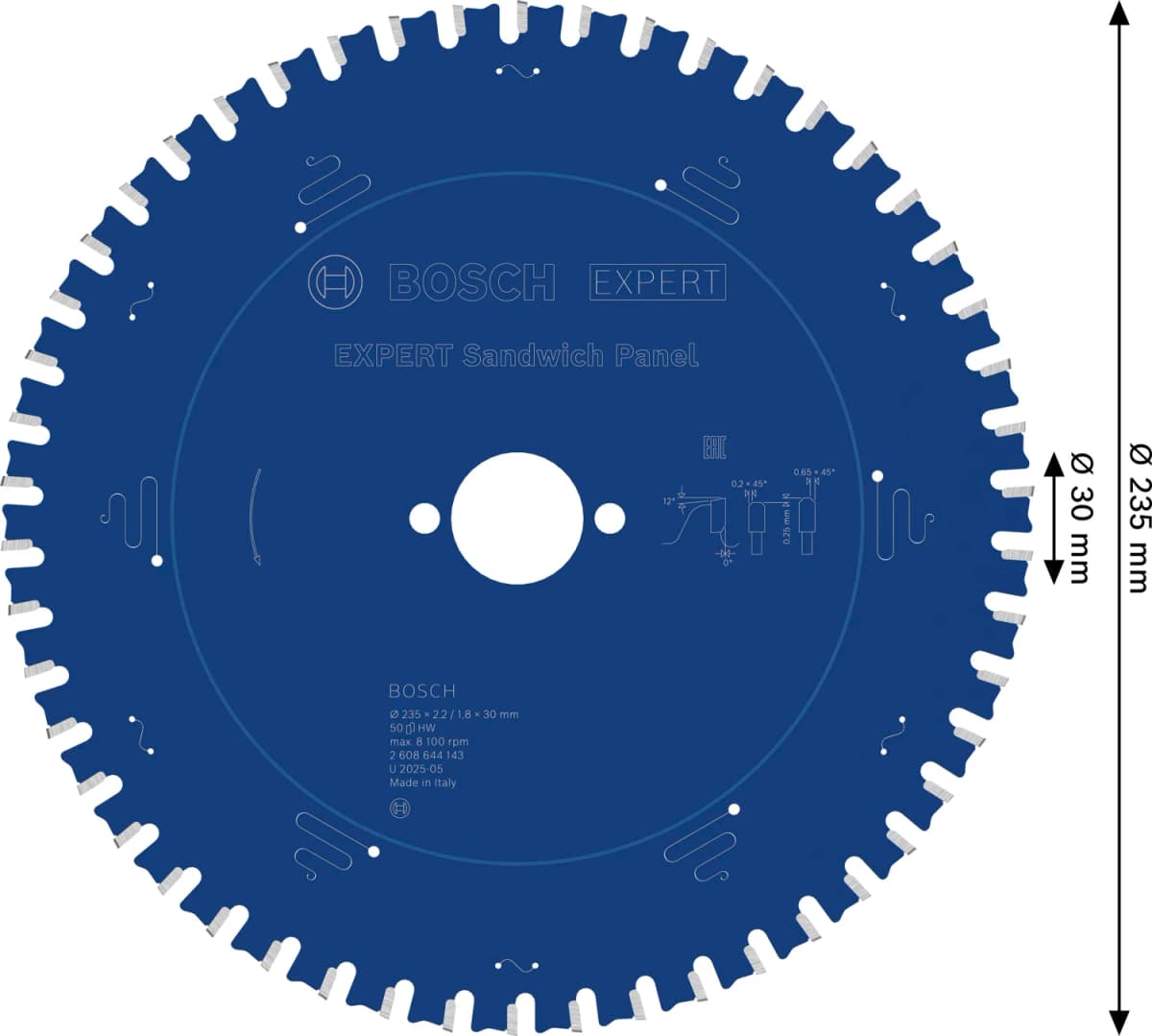 Bosch 2608644143 Expert Cirkelzaagblad - 235 X 30 X 50T - Sandwich Panelen - Carbide thumbnail 4