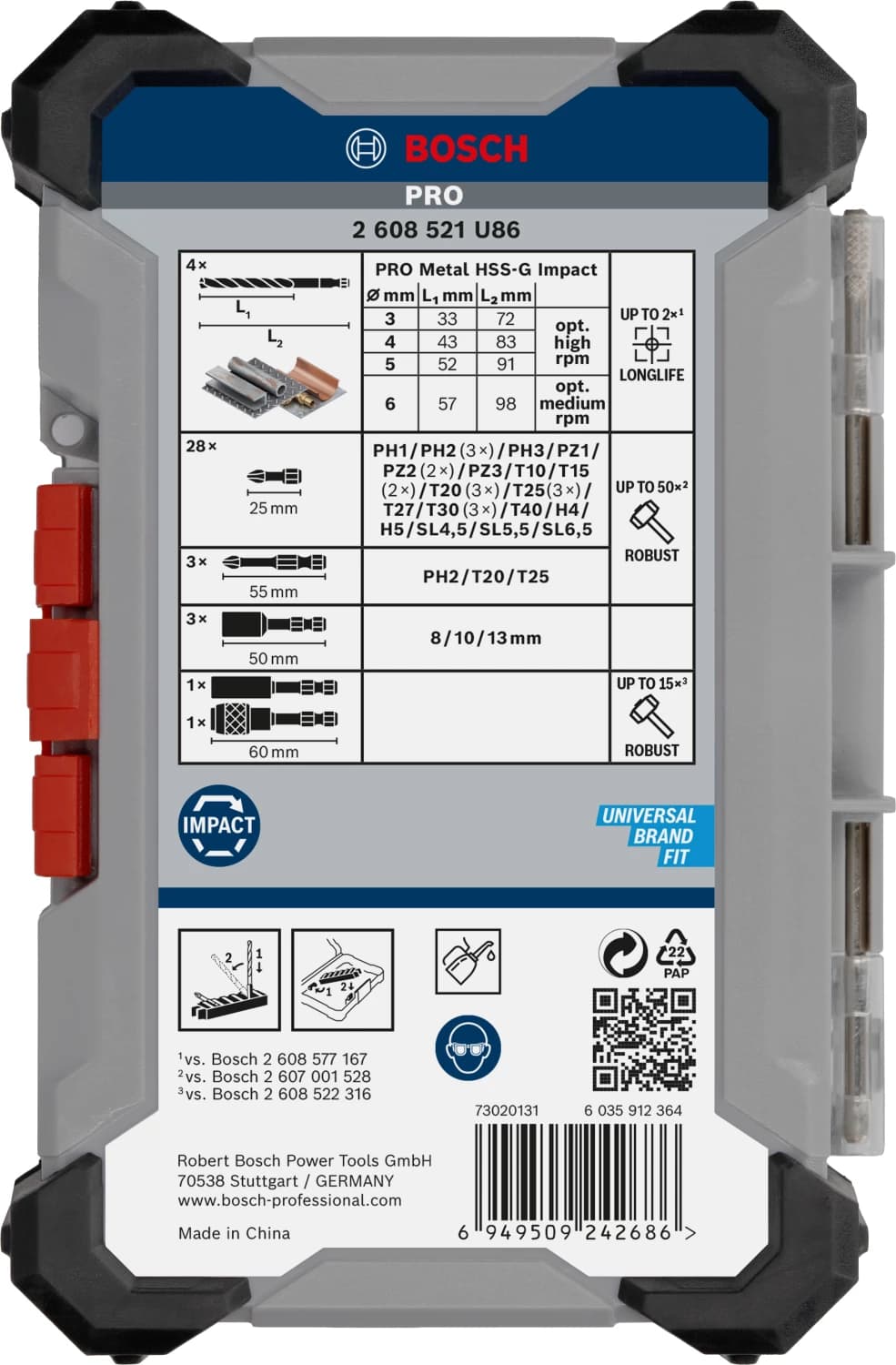 Bosch 2608521U86 40-delige PRO Impact Schroefbits En Metaalboren - Gemengde Set thumbnail 3
