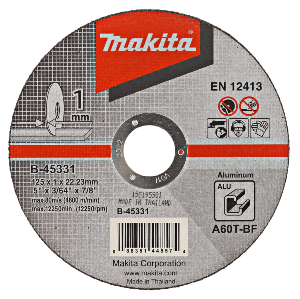 Makita B-45331 Doorslijpschijf - 125x22,23x1mm (10st)