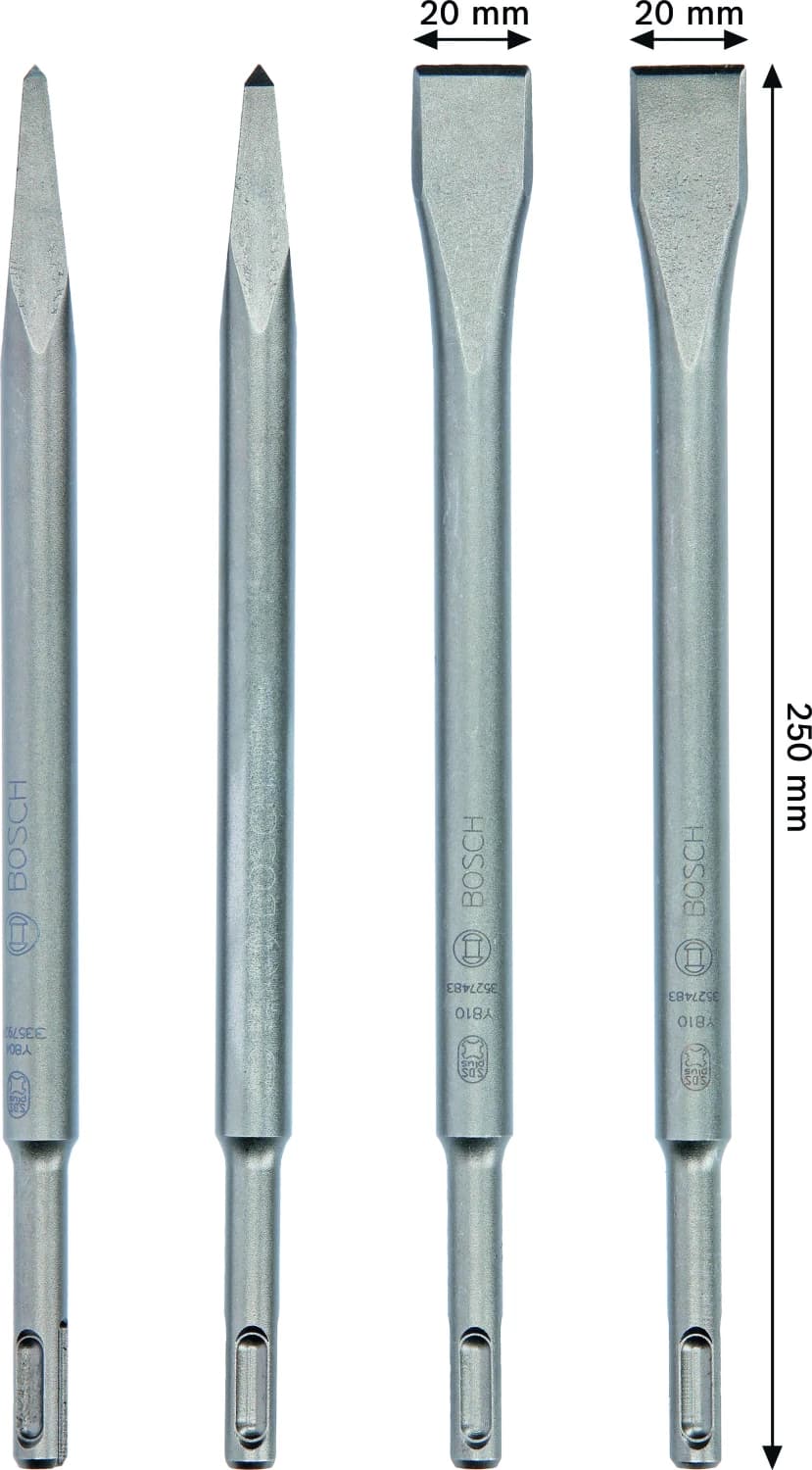Bosch 2607017516 PRO 4-delige SDS Plus-4C Beitelset thumbnail 3