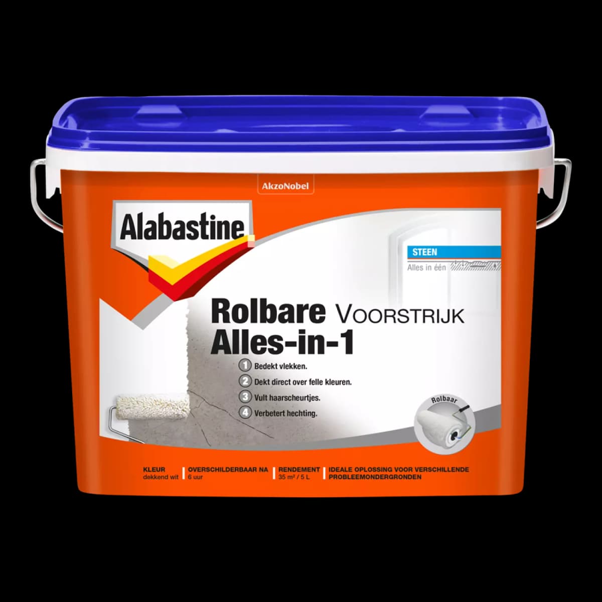 Alabastine Rolbare Voorstrijk Alles In 1 - Wit - 5L