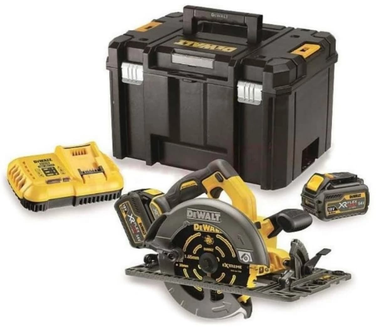 DeWALT DCS579X2-QW 54V Li-ion XR FlexVolt Accu Cirkelzaag Set (2x 9.0Ah) In TSTAK - 190mm - Langsgeleider - Koolborstelloos