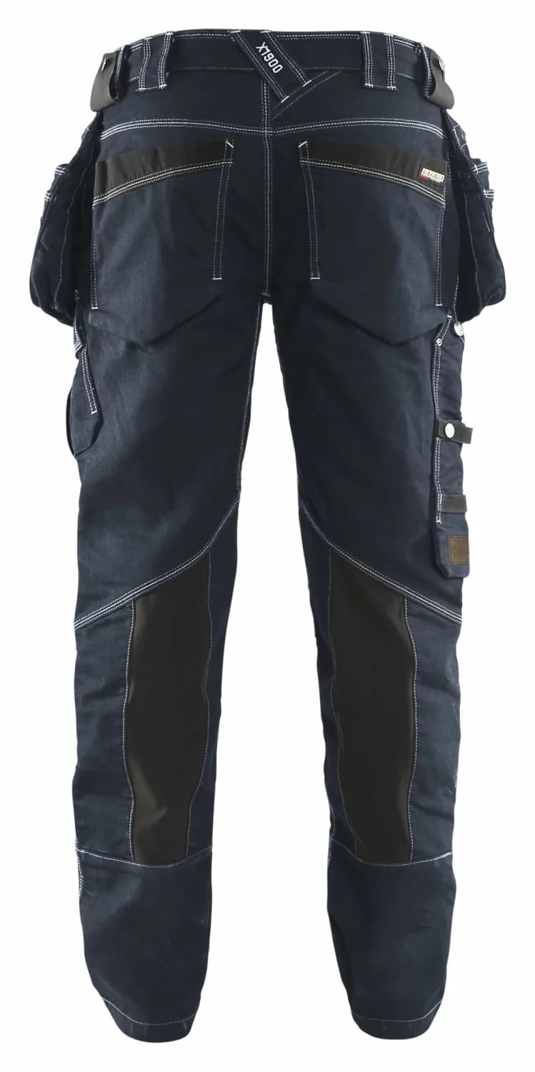 Blåkläder X1900 Werkbroek Denim Stretch 1990 - Marineblauw/zwart - Maat 48 (M) thumbnail 2