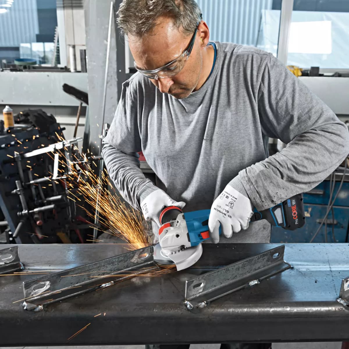 Bosch GWX 18 V-15 C 18V Li-Ion Accu X-LOCK BiTurbo Haakse Slijper Body In L-Boxx - 125 Mm - Koolborstelloos thumbnail 2