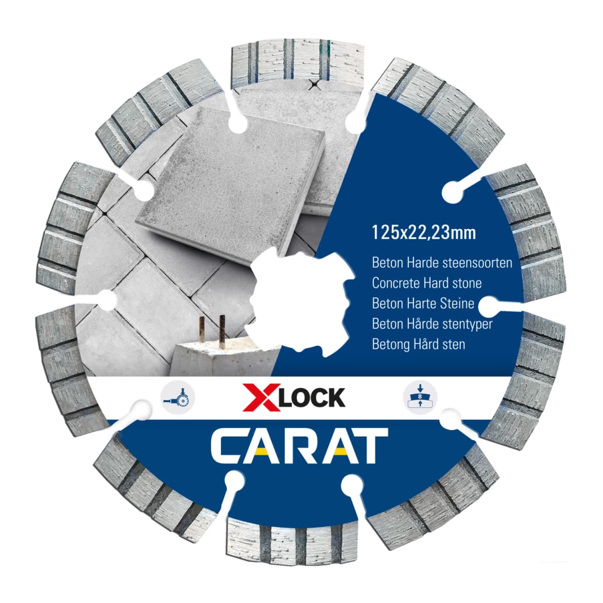 Carat CCXLOCK125 X-Lock Diamantdoorslijpschijf - Beton - 125x22,23mm