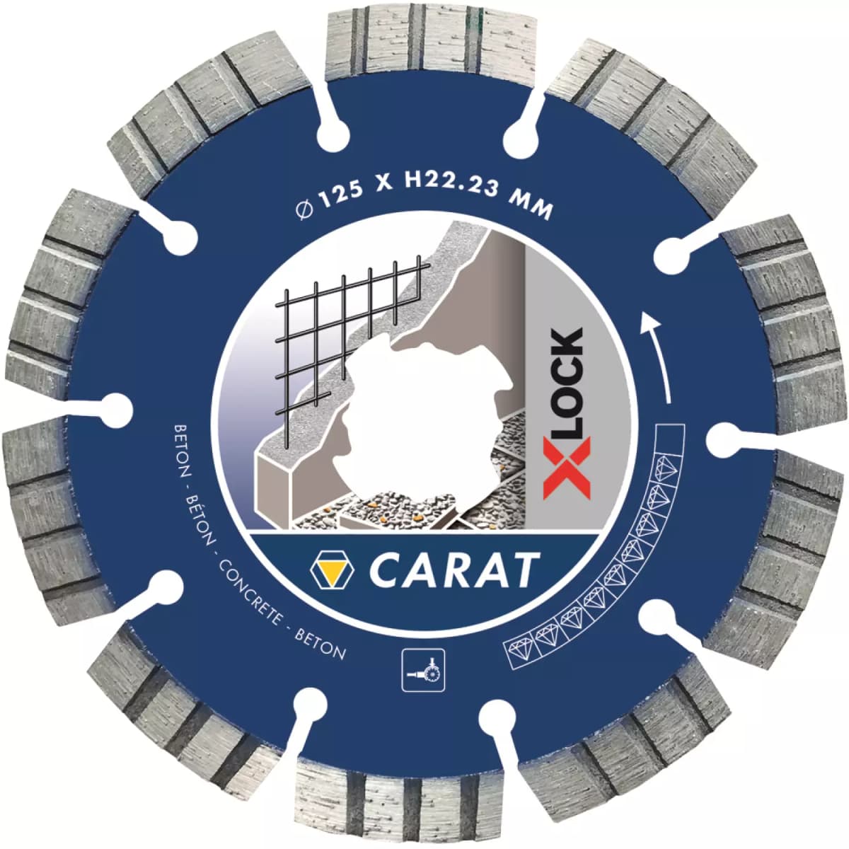 Carat CCXLOCK125 X-Lock Diamantdoorslijpschijf - Beton - 125x22,23mm thumbnail 2