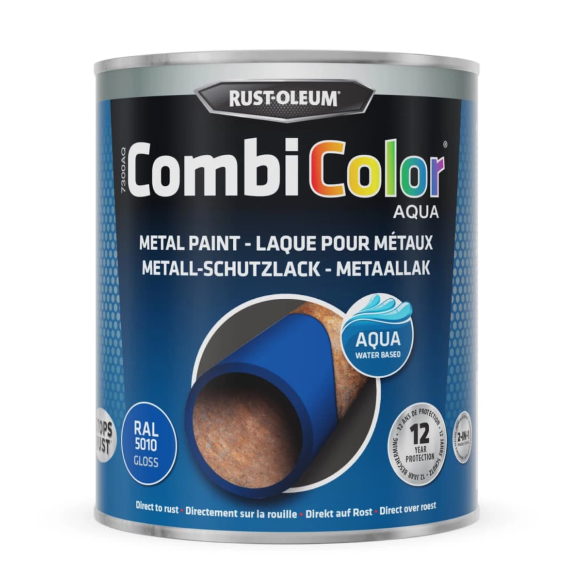 Rust-Oleum Combicolor Aqua Hoogglans - Ral 5010 Gentiaanblauw - 0,75L