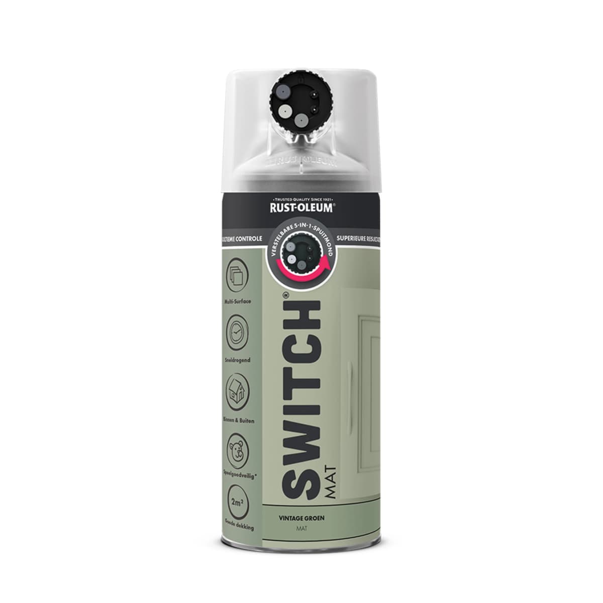 Rust-Oleum Switch Spuitlak - Mat Vintage Groen - 400ml