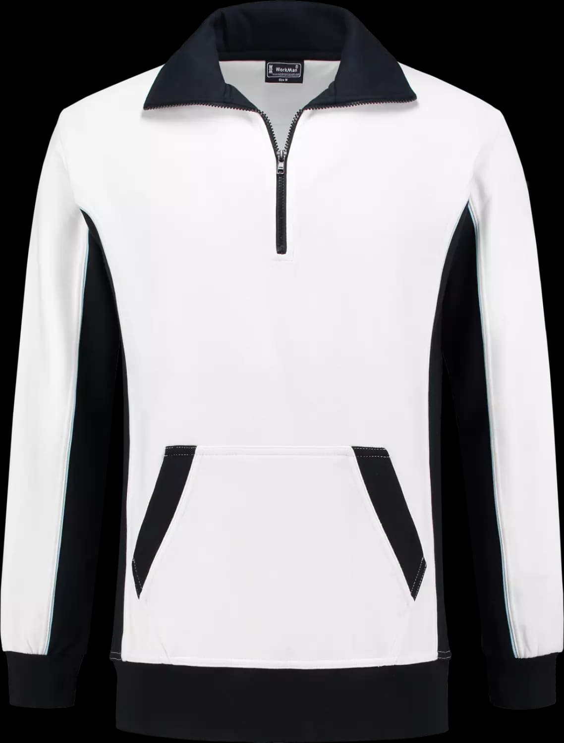 Workman 2701 Zipper Sweater - Wit / Navy - XL