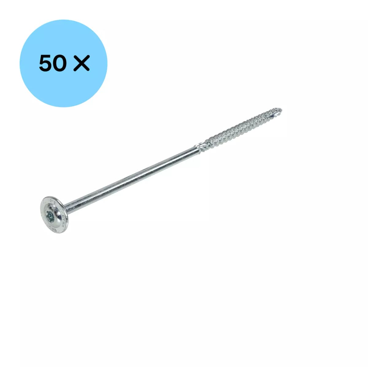 DynaPlus 0286.01.63501 Houtbouwschroef - TX40 - 8.0 X 220/100mm - Tellerkop - Deeldraad - Verzinkt (50st) thumbnail 2