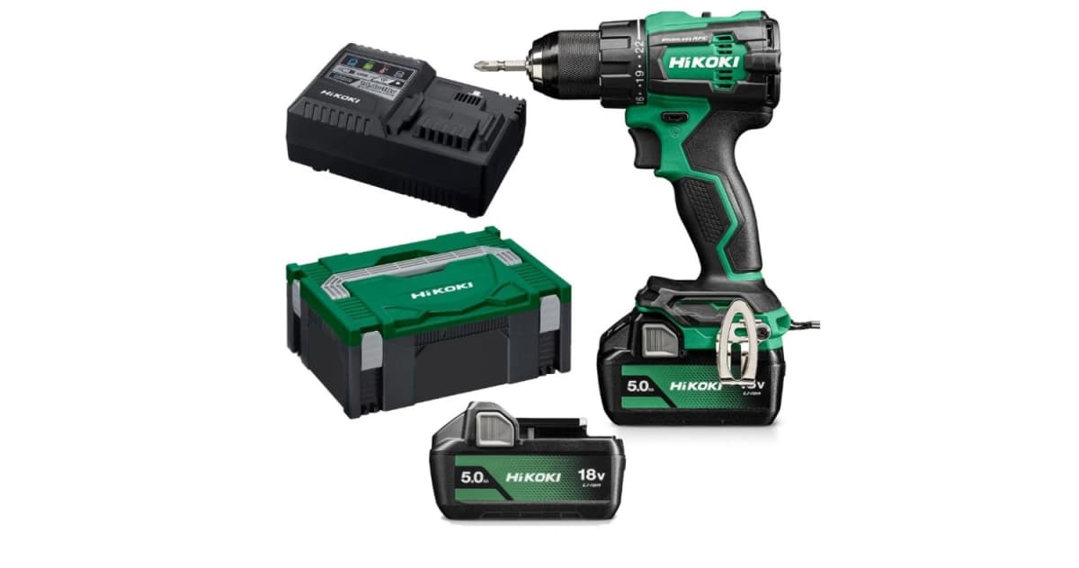HiKOKI DS18DEWFZ 18V Li-ion Accu Boor-schroefmachine Set (2x5.0Ah) In HSC II - 70 Nm - Koolborstelloos