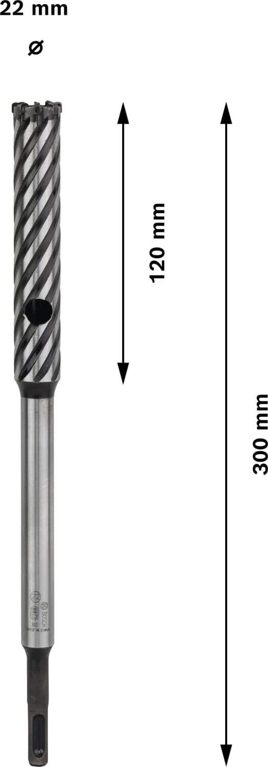 Bosch 2608586997 SDS-Plus Rebar Cutter Hamerboor - Type 9 - 4 Snijvlakken - 22 X 120 X 300mm thumbnail 4