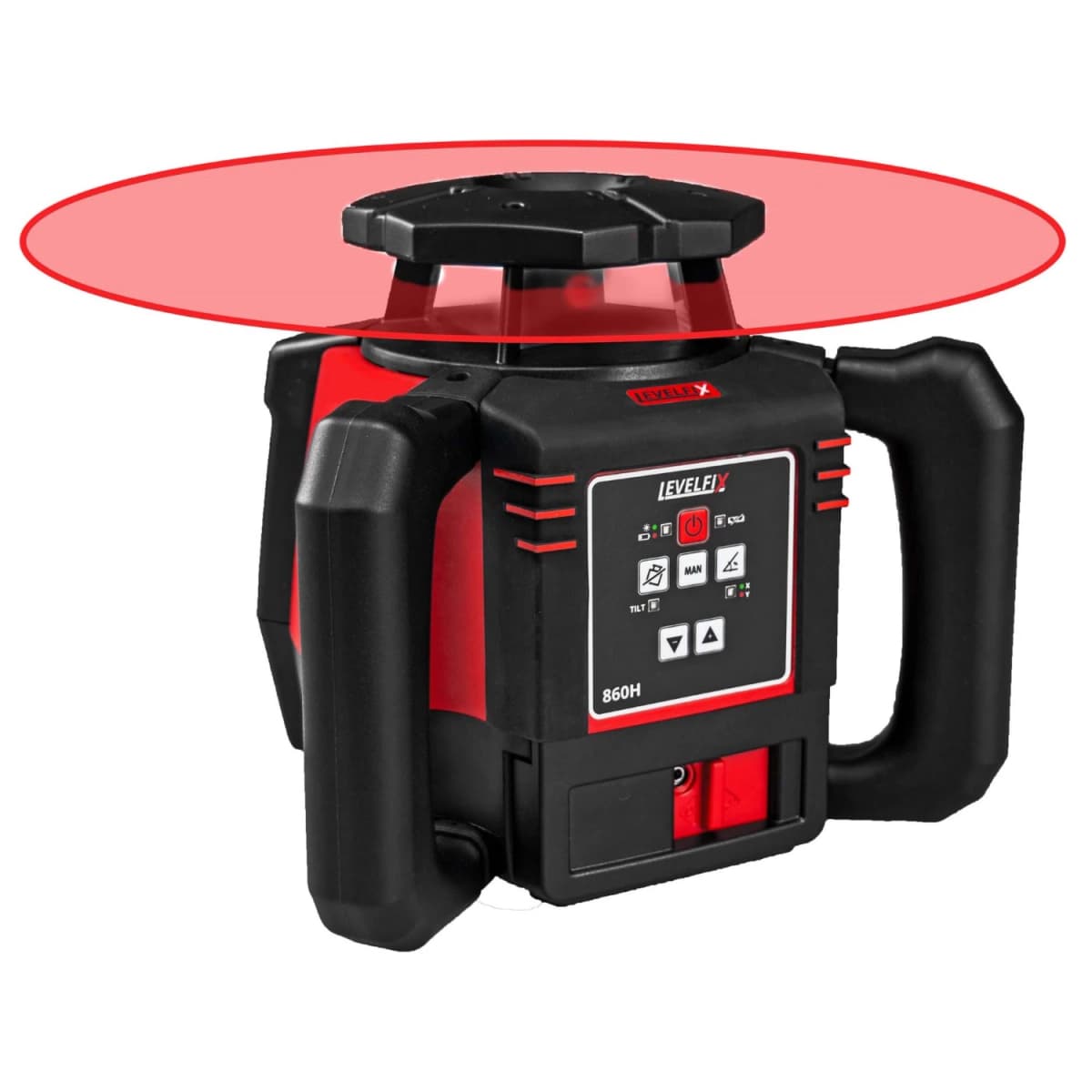 Levelfix 860H Roterende Laser Set Incl. Ontvanger In Koffer - Rood - 800m - IP67 thumbnail 4