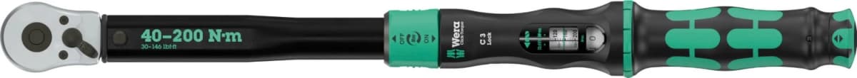 Wera 05075692001 Click-Torque Lock C 3 Draaimomentsleutel Met Omschakelbare Ratel - 40-200 Nm - 1/2"