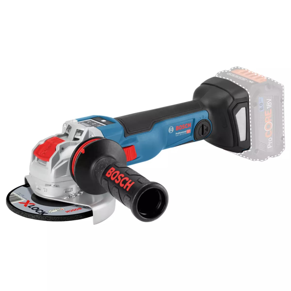 Bosch GWX 18V-10 SC 18V Li-Ion Accu X-LOCK Haakse Slijper Body - 125mm - Koolborstelloos thumbnail 2