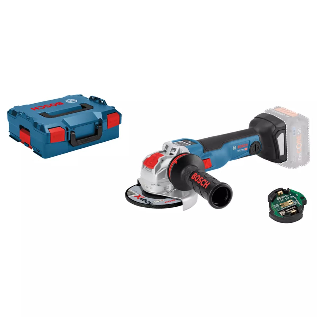 Bosch GWX 18V-10 SC 18V Li-Ion Accu X-LOCK Haakse Slijper Body - 125mm - Koolborstelloos