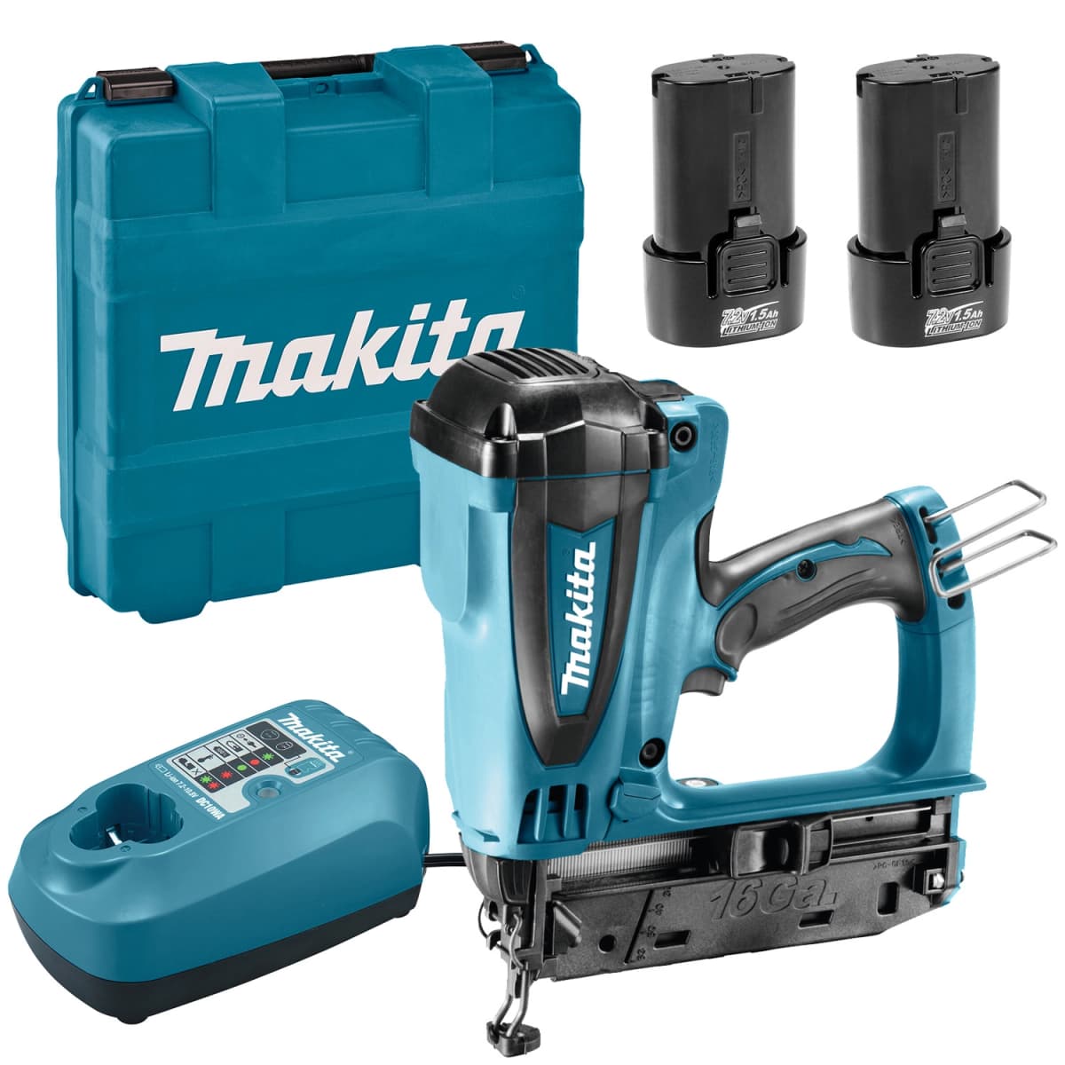Makita GF600SE 7,2V Li-Ion Accu Gas Tacker Set (2x 1,0Ah Accu) In Koffer - 15-65mm