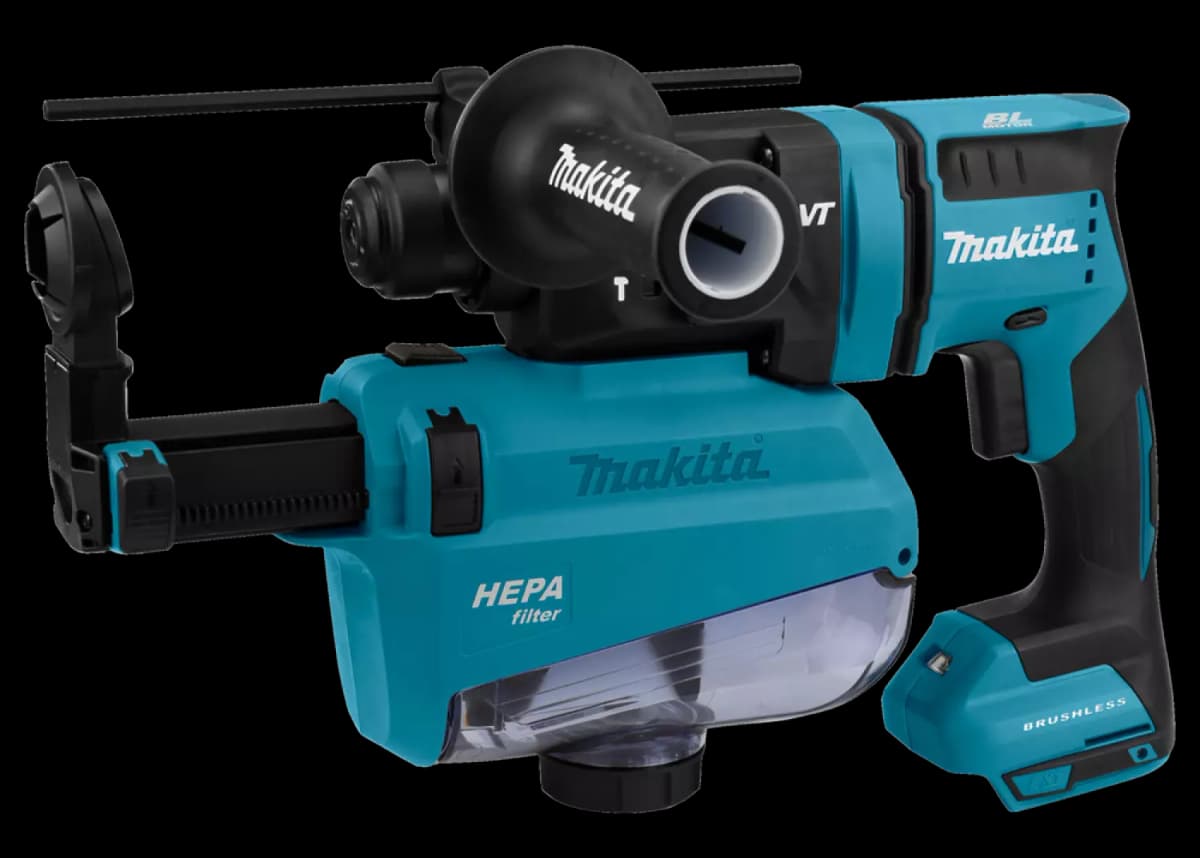 Makita DHR182ZWJU 18V Li-Ion Accu SDS-plus Combihamer Body Met Stofafzuiging In Mbox - 1,7J - Koolborstelloos thumbnail 2