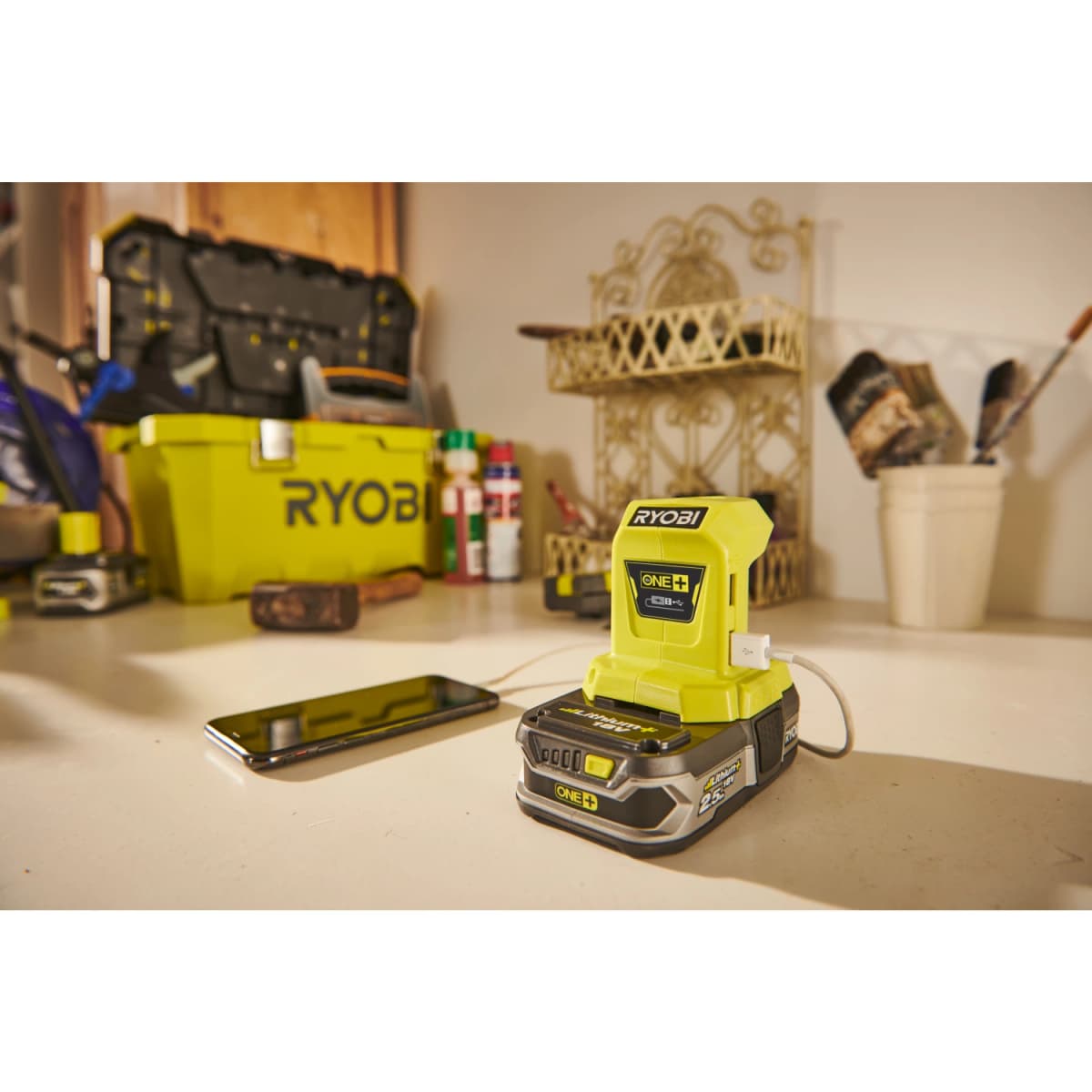 Ryobi R18USB-0 18V Li-Ion Accu USB Lader thumbnail 3