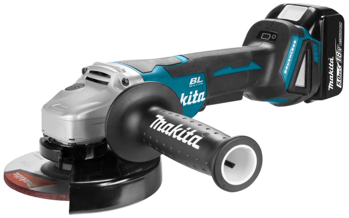 Makita DGA505RTJ 18V Li-Ion Accu Haakse Slijper Set (2x 5.0Ah Accu) In Mbox - 125mm - Koolborstelloos - Softstart thumbnail 2
