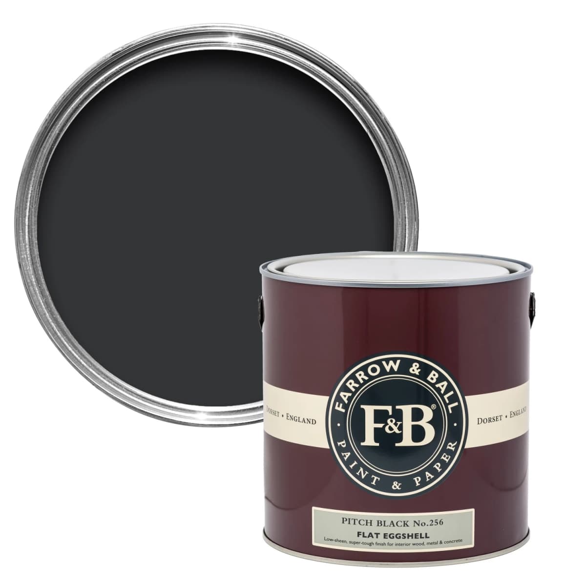 Farrow&Ball Flat Eggshell Pitch Black No.256 - 750ml
