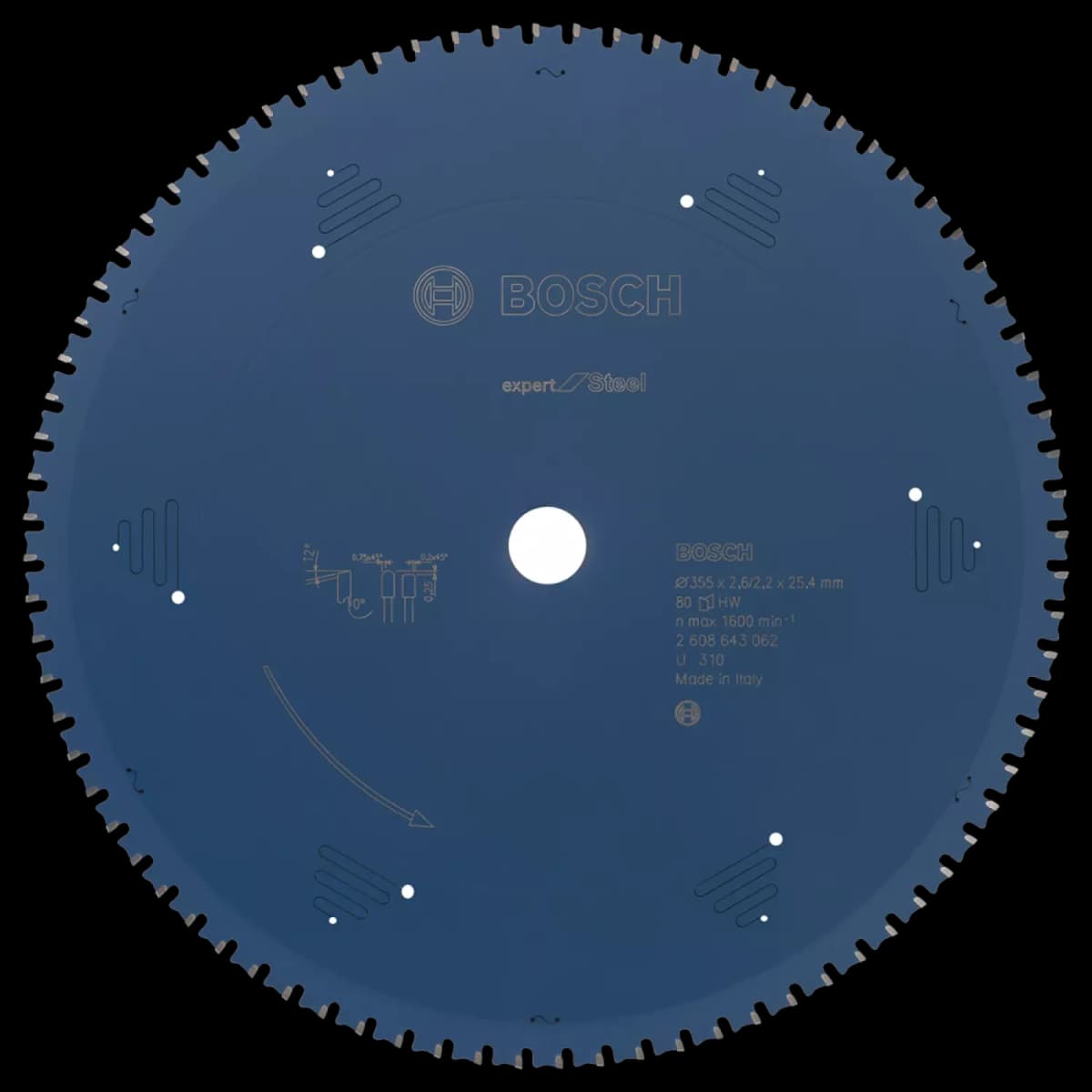 Bosch 2608643062 Expert Cirkelzaagblad - 355 X 25,4 X 80T - Metaal - Carbide