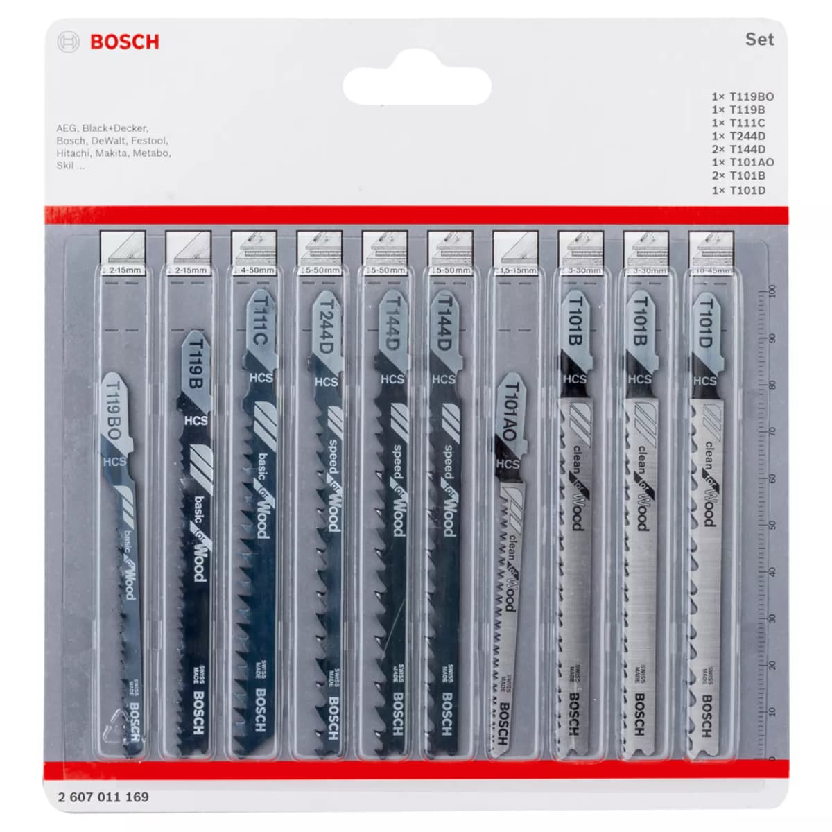 Bosch 2607011169 10-delige Decoupeerzaagbladenset - Hout