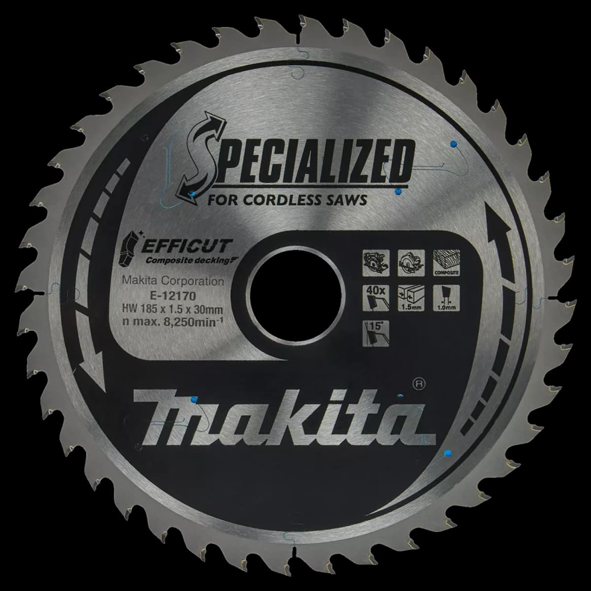Makita E-12170 Efficut Cirkelzaagblad WPC - 185x30x1,5mm 40T thumbnail 4