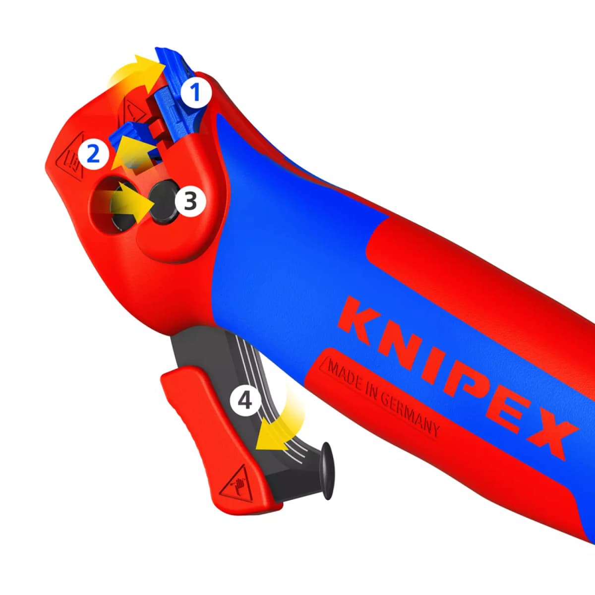 Knipex 16 50 145 SB Ontmantelingsmes - Instelbaar - Ratelfunctie - Tot 7mm - Incl. Glijschoen thumbnail 3