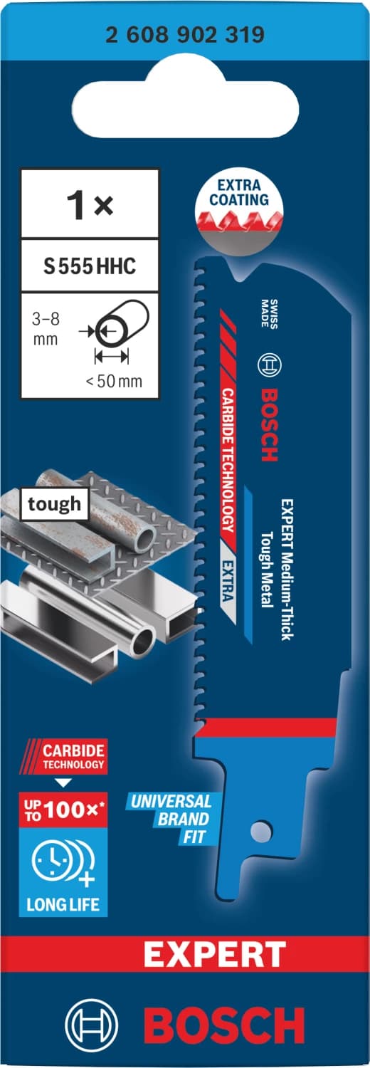 Bosch EXPERT S555HHC Medium-Thick Tough Reciprozaagblad - 50mm - Metaal thumbnail 2