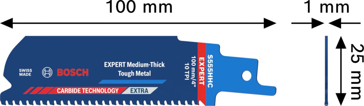 Bosch EXPERT S555HHC Medium-Thick Tough Reciprozaagblad - 50mm - Metaal thumbnail 4