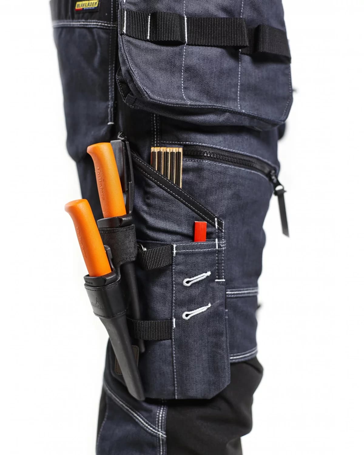 Blåkläder X1900 Werkbroek Denim Stretch 1990 - Marineblauw/zwart - Maat 58 (XXL) thumbnail 4