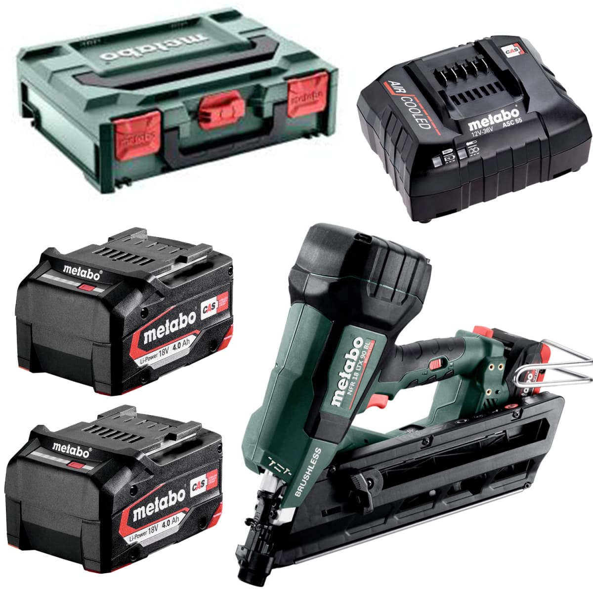Metabo NFR 18 LTX 90 BL 18V Accu Tacker Set (2x 4.0Ah Accu) In MetaBOX - 50-90mm