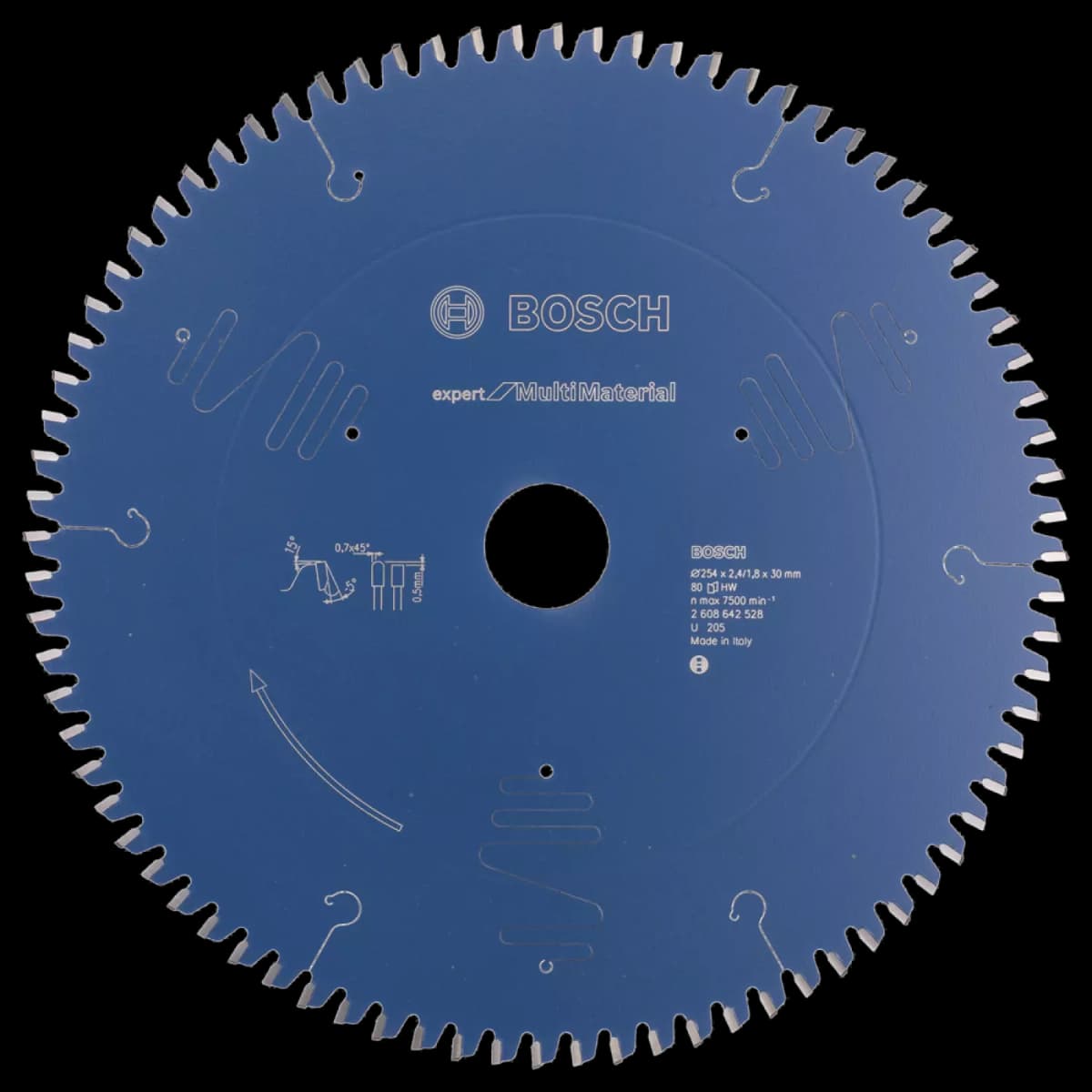 Bosch 2608642528 Expert Cirkelzaagblad - 254 X 30 X 80T - Hout / Epoxy / Aluminium / Kunststof