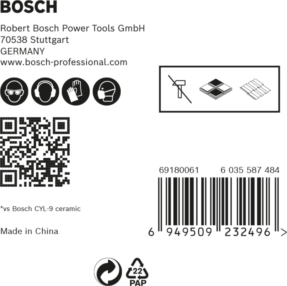 Bosch 2608900597 5-delige HardCeramic HEX-9 Borenset - 4/5/6/8/10mm thumbnail 3